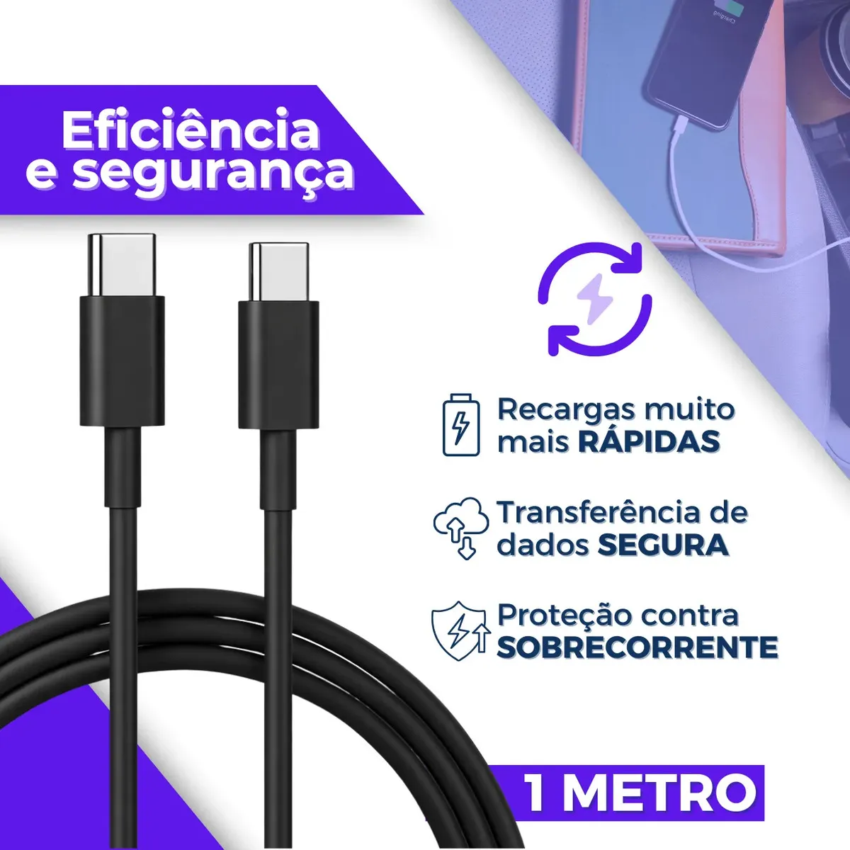 Carregador Turbo Power 30w Super Rápido Tipo C Para Motorola Moto G Samsung Galaxy S24 S23 S22 S21 S20 Fe Ultra Apple iPhone 15 16 17 Pro Max Xiaomi Redmi Com Cabo Blindado Certificado Pela Anatel