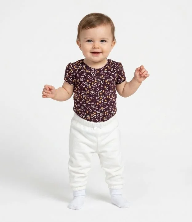 Body Infantil com Floral Liberty – Tam 0 a 18 Meses
