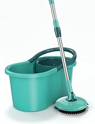 Mop Giratório 3 em1, balde com 12 litros e 3 opções de Refis, ( microfibra, tira pó e limpeza pesada) MOP8258, Flash Limp
