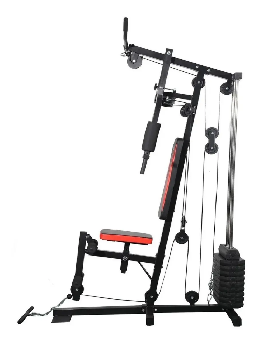 Estação De Musculação De 45kg Wct Fitness Cor da estrutura Preto Cor do estofamento Preto e vermelho