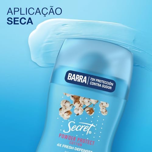 Secret Desodorante Antitranspirante em Barra Invisível Proteção de Algodão 45g