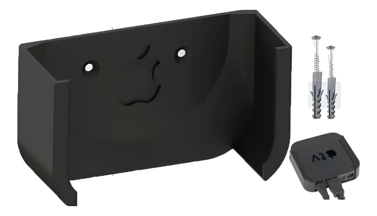 Suporte Para Apple Tv 4 Geração Fixar Na Parede E Painel Preto De Voz