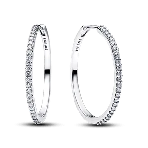 Brinco Argola Prata Grande Brilhante