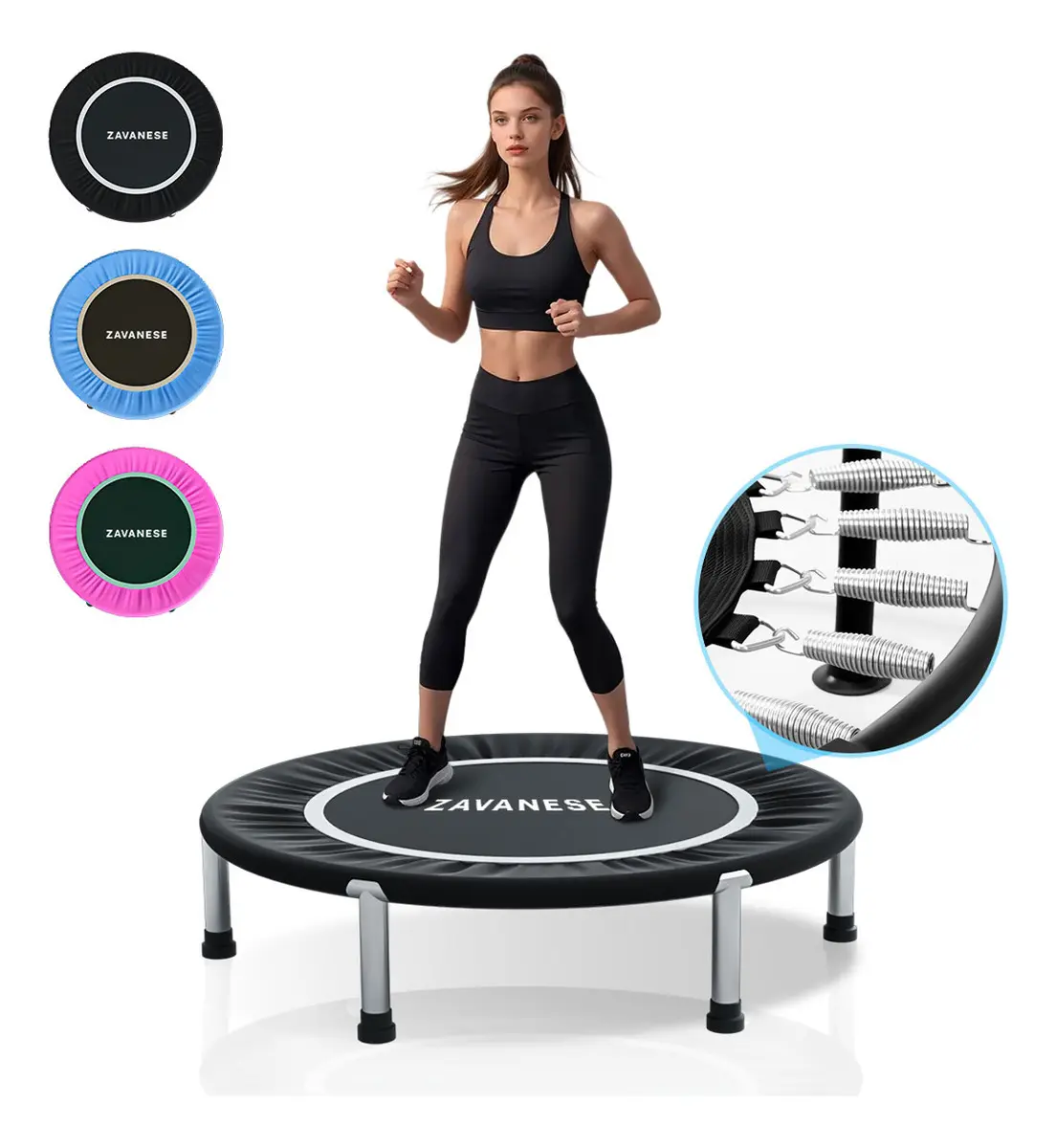 Trampolim Jump Profissional Com Capa Saia Diâmetro 1 M 200kg Preto
