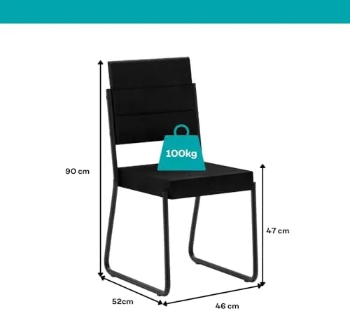 Conjunto Sala de Jantar 6 Cadeiras Fênix Carraro Preto