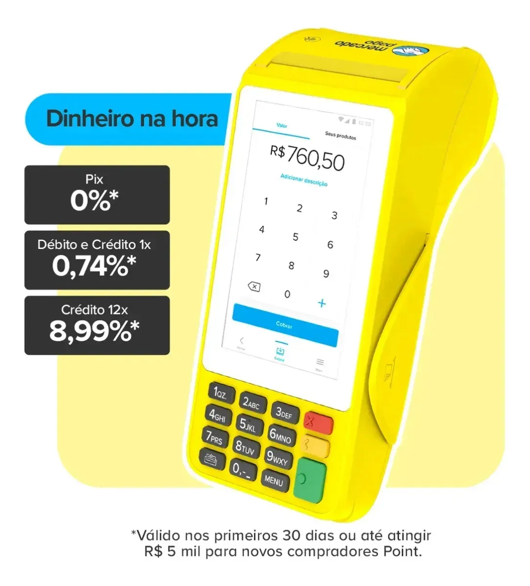 Maquininha De Cartão Mercado Pago Point Pro 3 4g Wifi E Nfc Vivo