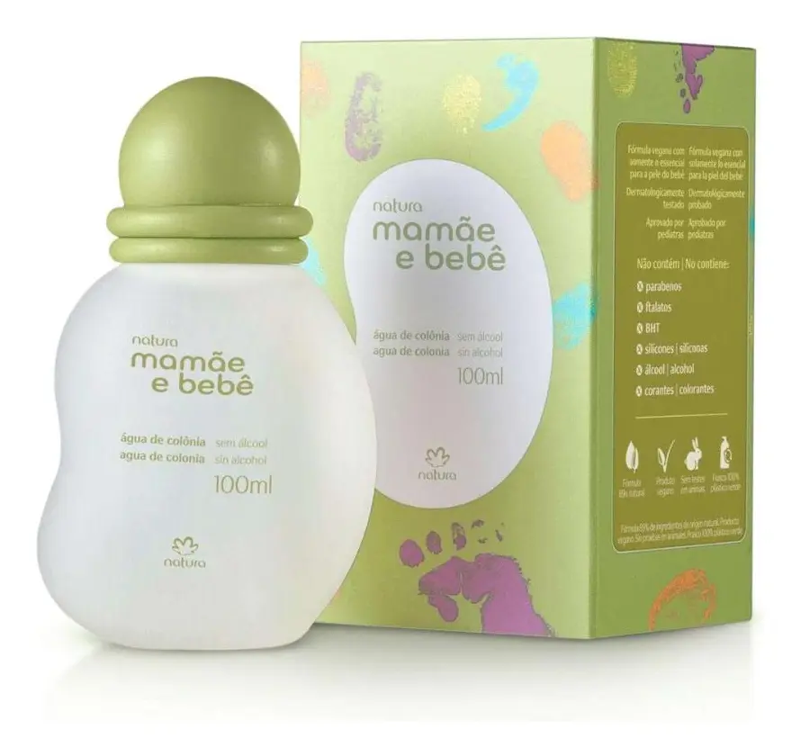 Água de colônia mamãe e bebê Natura 100 mL