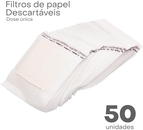 LYOR - Conjunto 50 Filtros de Papel Descartável Dose Única para Café 7,5cm x 9cm