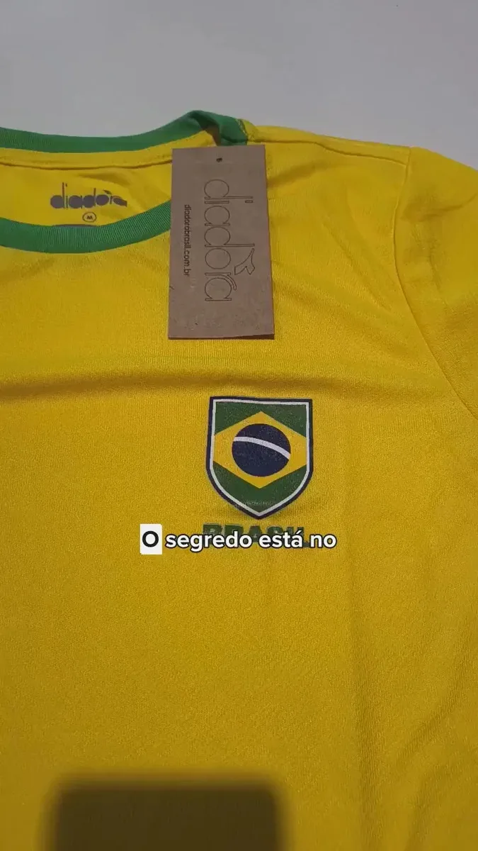 Camiseta Brasil Feminina Seleção Brasileira Copa Diadora