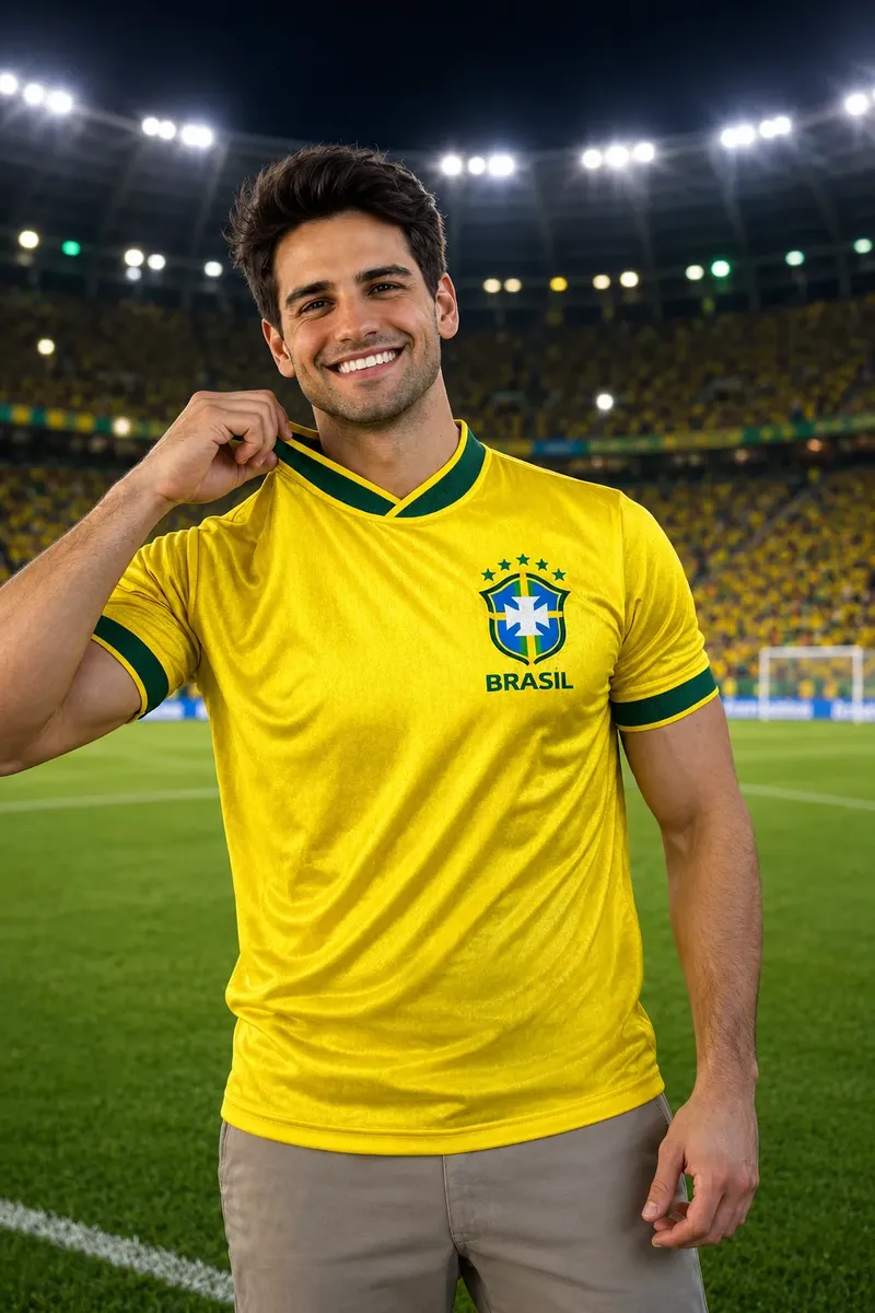 Camiseta Amarela Torcedor Brasil Fitness Camisa P,m,g,gg,xg
