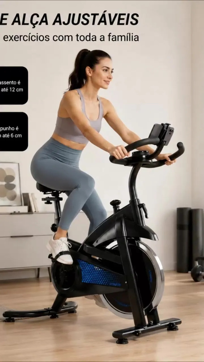 Bicicleta Ergométrica Spinning Inércia 15 Kg Peso Máx 150 Kg
