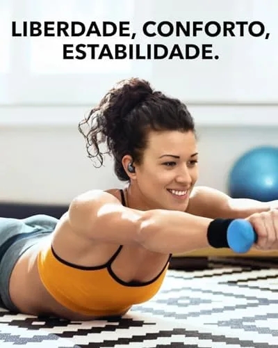 soundcore Sport X20 da Anker, Fone de Ouvido Bluetooth 5.3 Sem Fio, Fone esportivo, ANC Adaptativo, Ganchos Ajustáveis, Graves Intensos, À Prova de Suor e Poeira, IP68, 48H de Reprodução, TWS, Preto