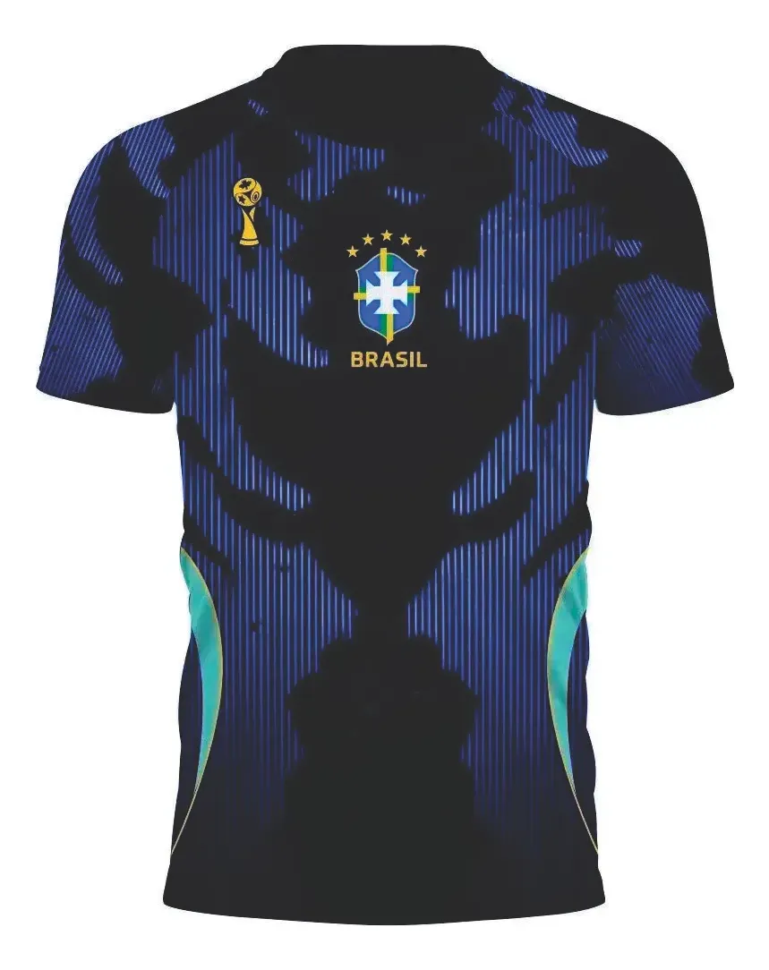 Camisa Camiseta Brasil Unissex Seleção Azul Escuro Premium Azul-escuro M