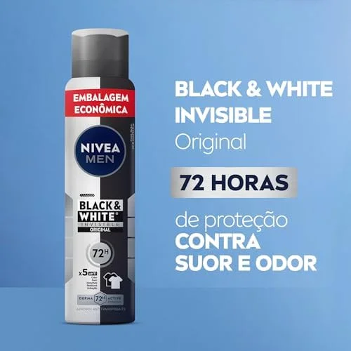 Kit NIVEA Desodorante Aerosol Men Black&White Invisible - 2 unidades