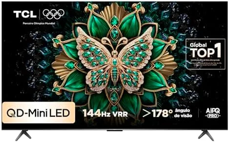 Smart TV TCL 65 Polegadas QLED Mini LED 4K C6K WiFi Bluetooth Google TV 4 HDMI 144Hz HDR10+ 65C6K