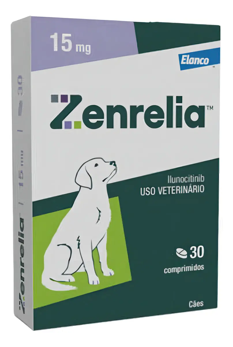 Zenrelia Tab 15mg30 Comprimidos Dermatológico Cães Elanco Verde-escuro