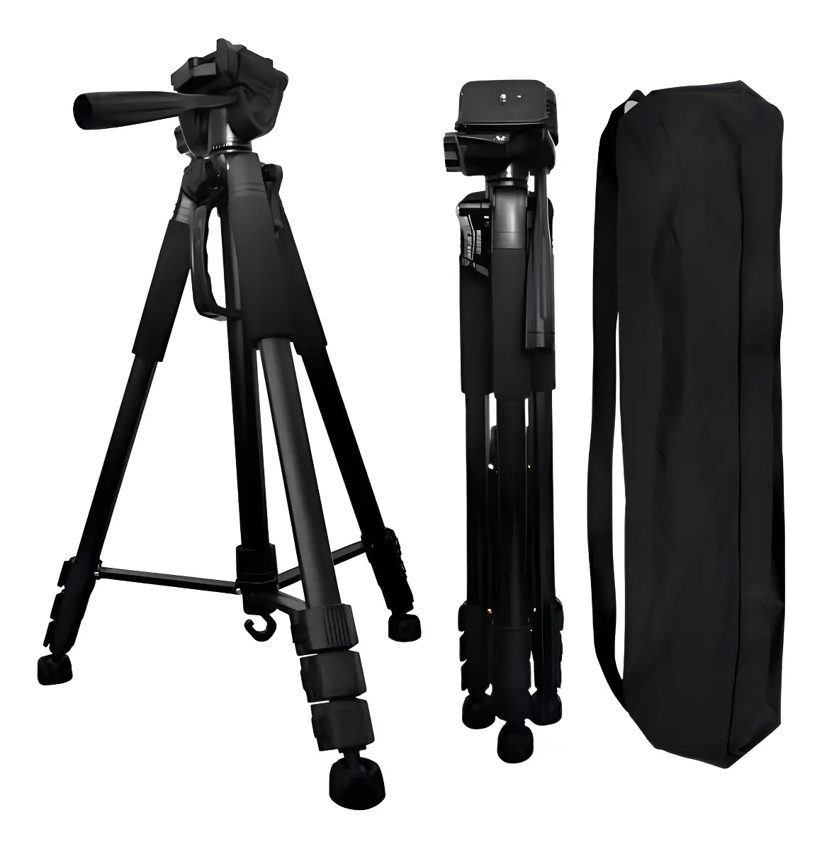 Tripé Profissional Celular Câmera 1,80 Mts + Suporte 360° Preto