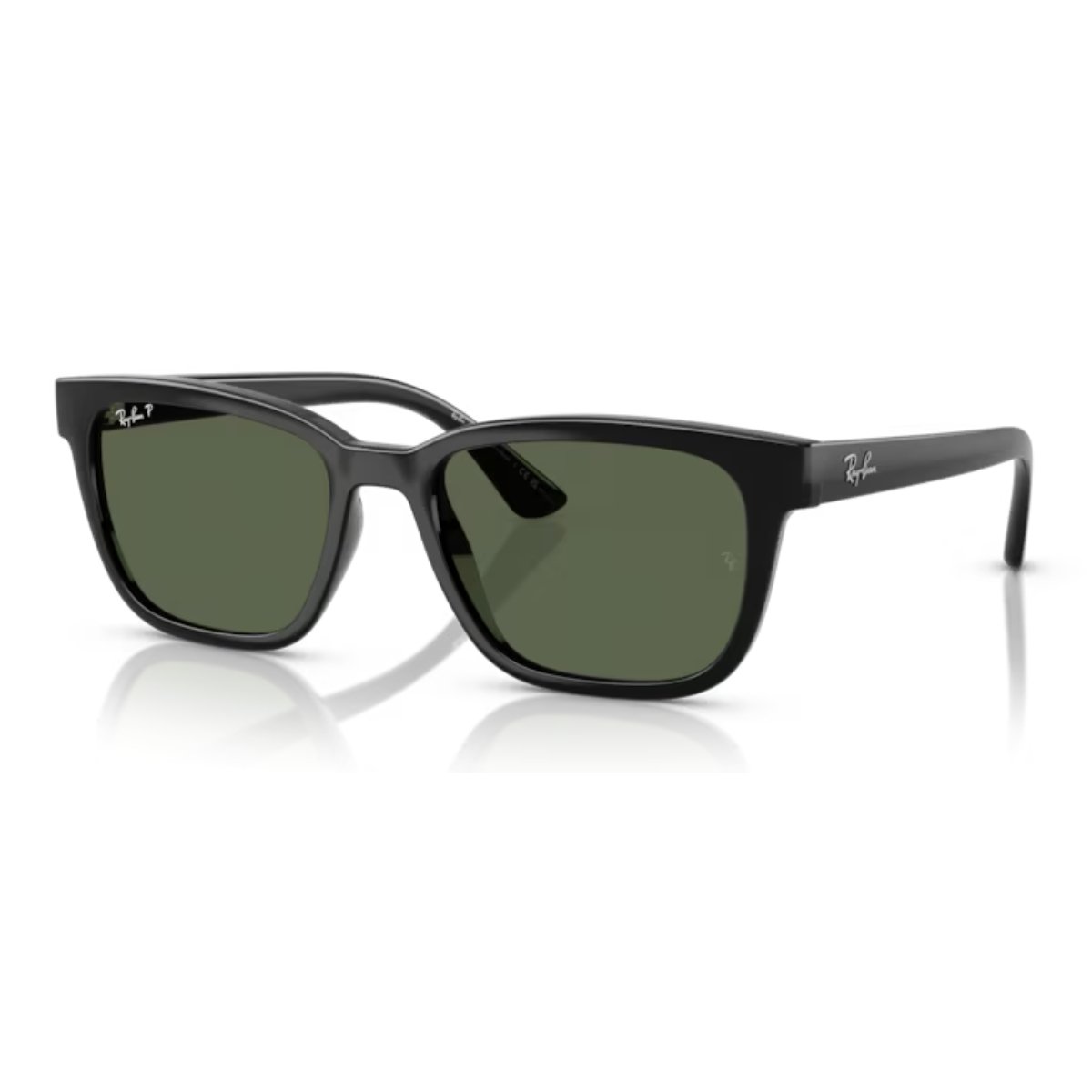 Oculos de Sol Ray-Ban Preto Polido Retangular Polarizado RB4448L