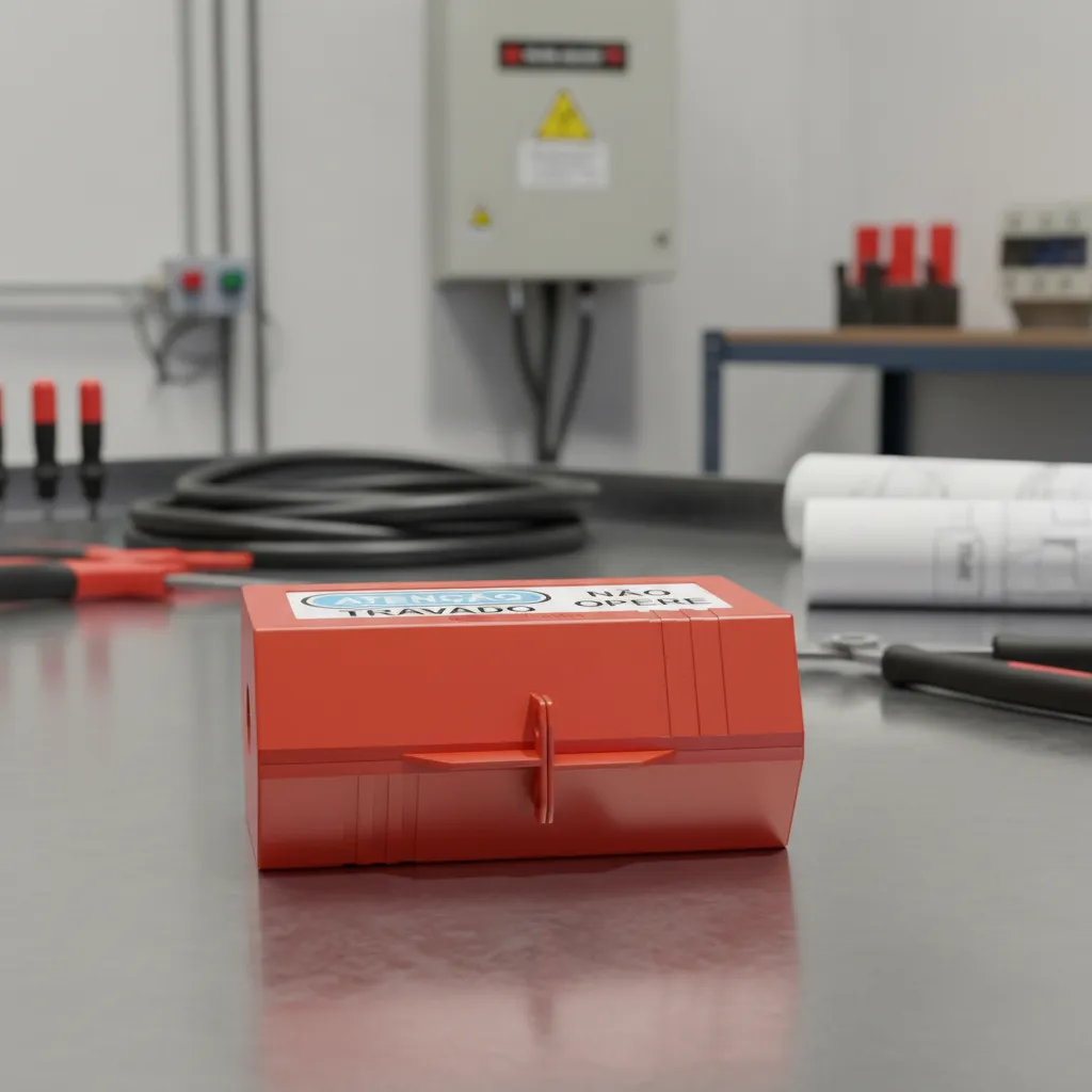 Bloqueio Para Plugues Elétricos Até 18mm Abs Resintente
