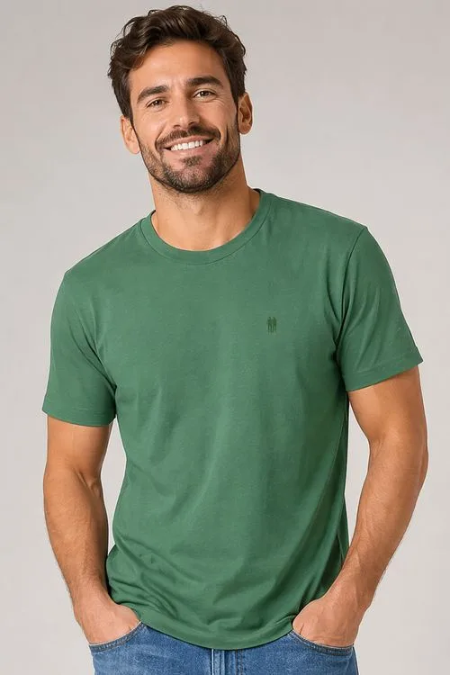Camiseta Masculina Premium Algodão Polo Wear Verde Escuro