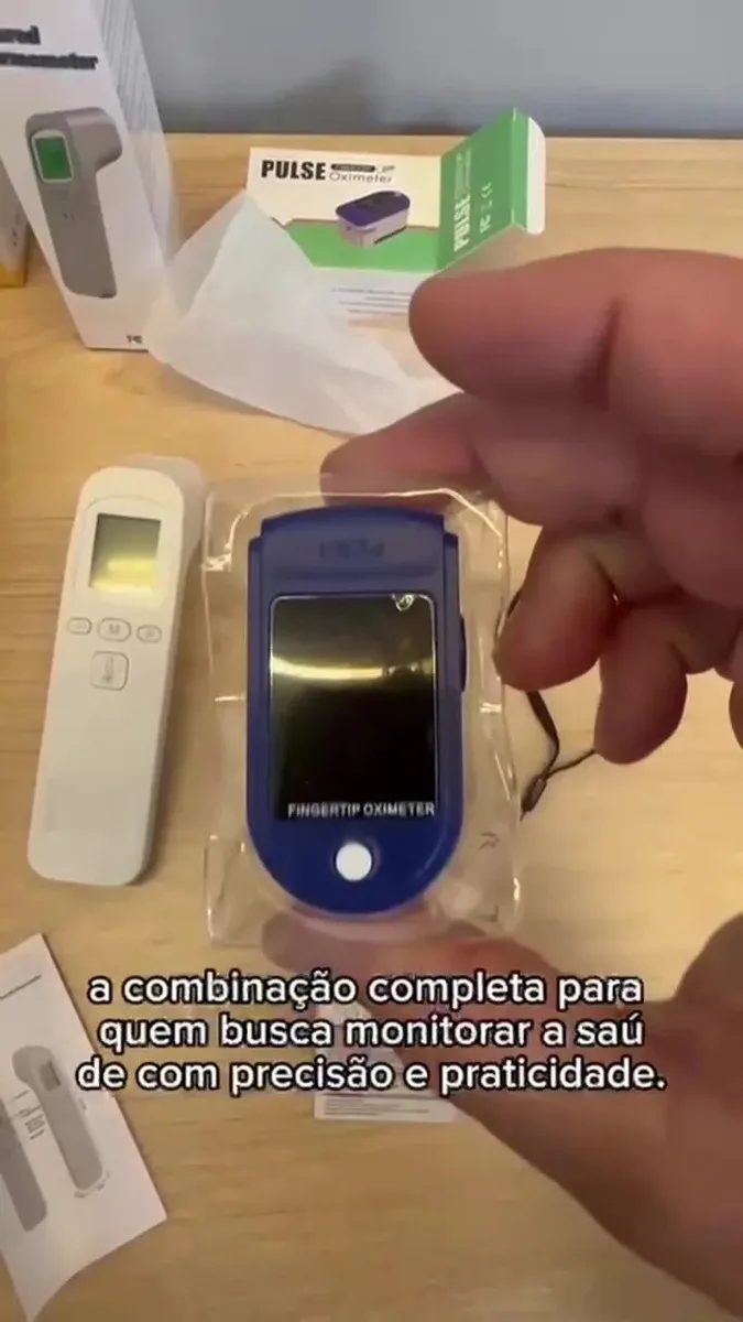 Kit Saúde 3 Em 1 Aparelho De Pressão Arterial Digital + Oxímetro De Dedo + Termômetro Infravermelho Testa Sem Contato Medidor Sinais Vitais Portátil Bpm Saturação Oxigênio Combo