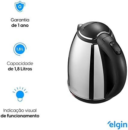 Chaleira Elétrica Elgin Cha10 1,8L Sem Fio com Desligamento Automático