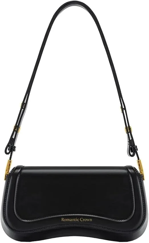Romantic Crown Bolsa de Ombro Pequenas Feminina,Mini Bolsas Sacola Tiracolo Moderna de Couro Impermeável,Shoulder Handbag Presente Trabalho Casual Festa