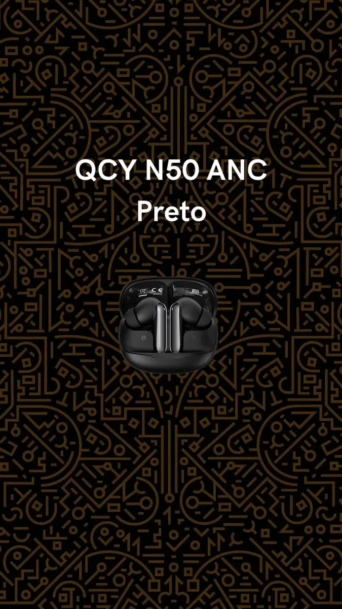 Fone QCY MeloBuds N50 Bluetooth 5.4 ANC Cancelamento de Ruído Multiponto Cor Preto