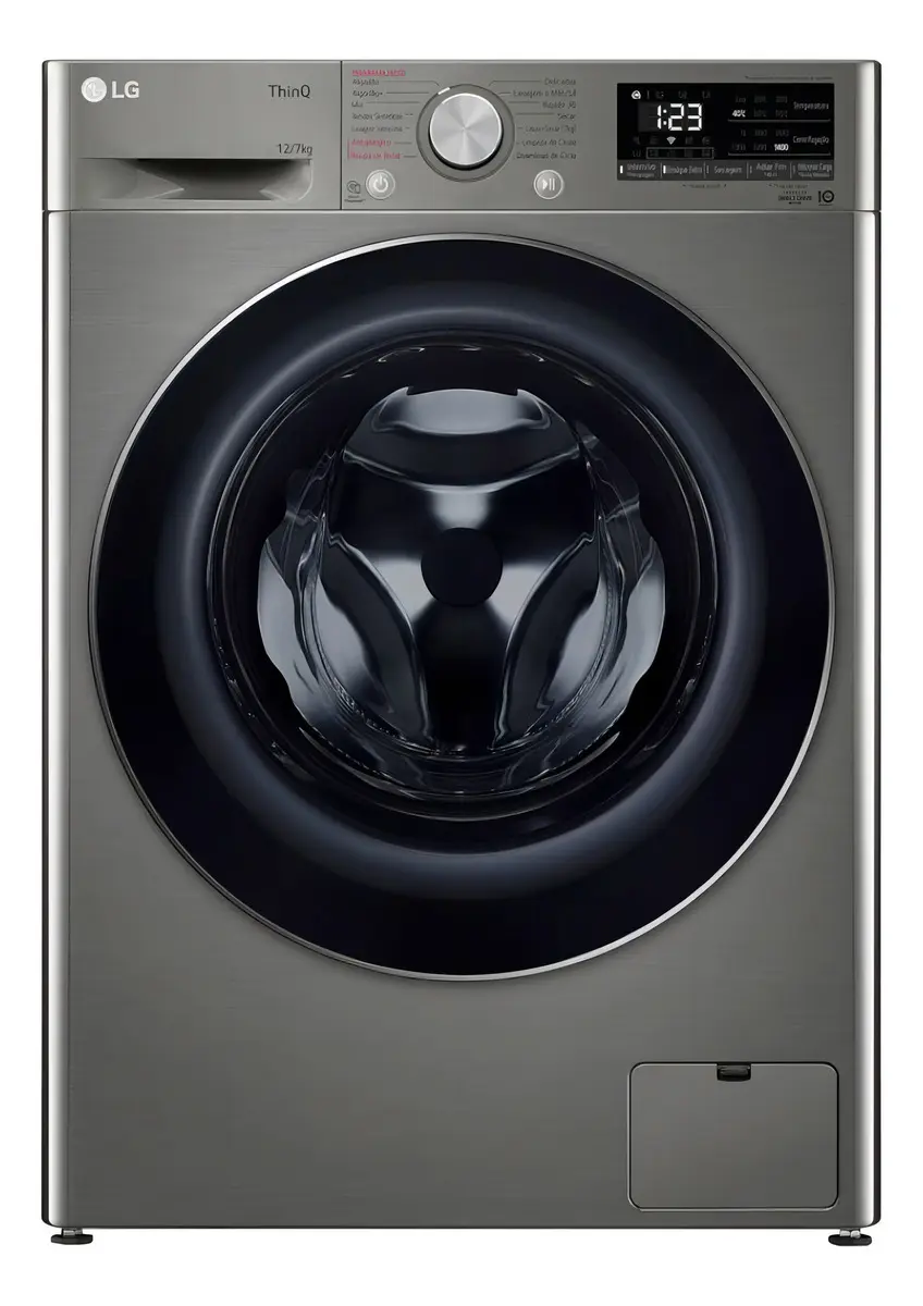 Lava E Seca LG Vc4 12kg Com Ajuda De Inteligência Artificial 127v Cinza