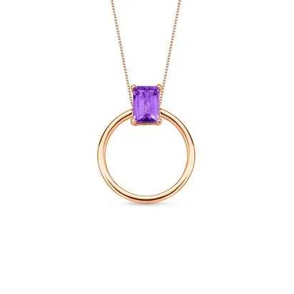 Pingente Dengosa em Ouro Rosé 18k com Topázio London e Diamantes, 4mm