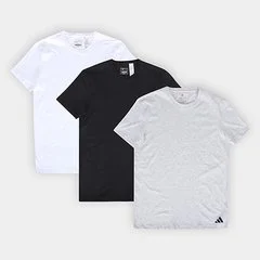 Kit Camiseta Adidas Básicas 3 Peças Masculino