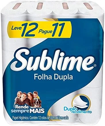Sublime Papel Higiênico Folha Dupla 12 Rolos