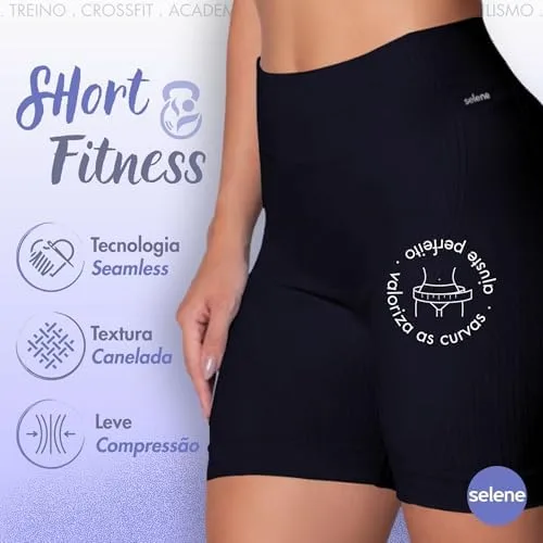 Short Academia Feminino Zero Transparência Sem Costura Poliamida Selene Adulto