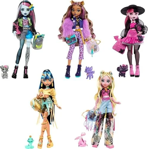 Monster High Boneca Surpresa, Boneca Assustadora com Look Fashion, Acessórios Temáticos para Criar Histórias Monstruosas