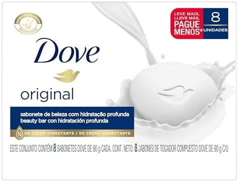 Dove Sabonete Em Barra Branco 90G - 8 Unidades