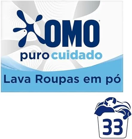 Lava-Roupas em Pó Omo Puro Cuidado Caixa 2,2kg Tamanho Família