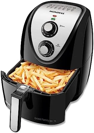 MONDIAL Fritadeira Sem Óleo Grand Family Inox - 5L, 220V, Preto, 1900W - AFN-50-BI