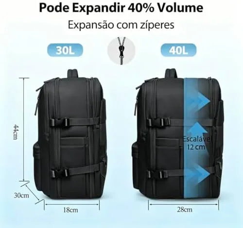 Romantic Crown Mochila Feminino Masculino Viagem Expansível para Notebook