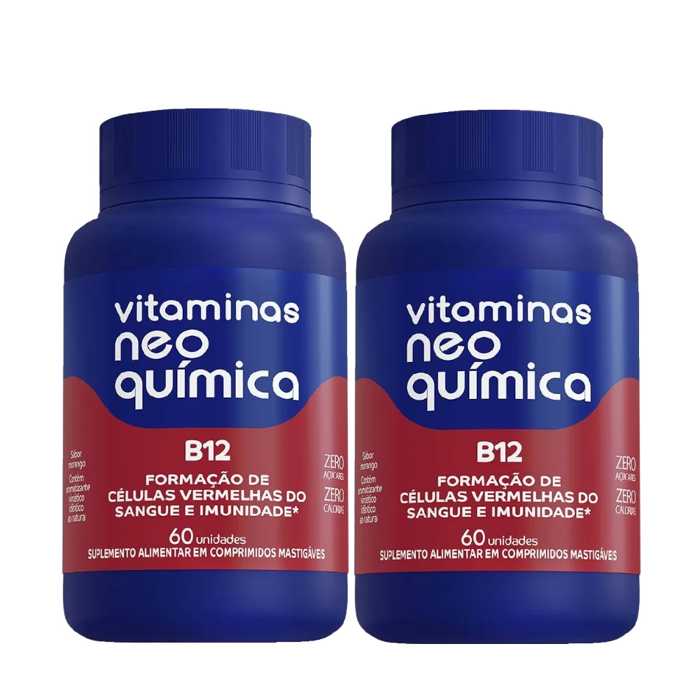 Kit Vitamina B12 Neo Química 60 Comprimidos Mastigáveis com 2 Unidades