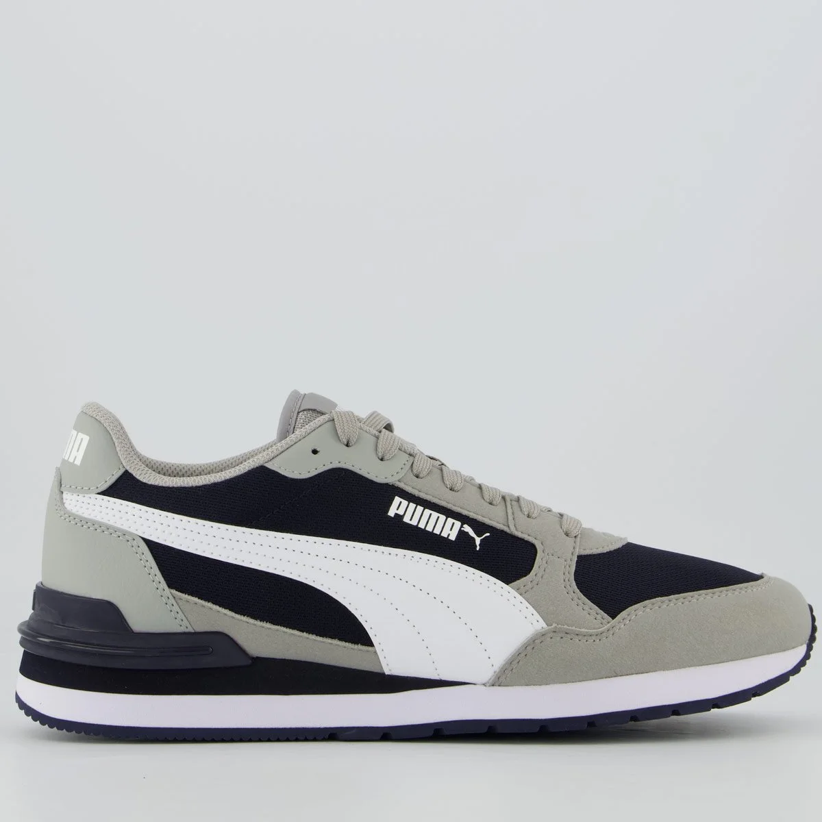 Tenis Puma St Runner V4 Mesh Cinza e Preto
