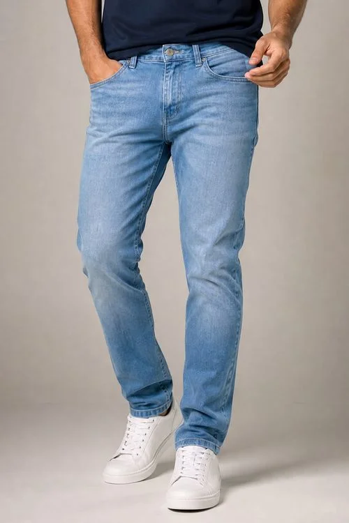 Calça Jeans Slim Masculina Premium Polo Wear Jeans Claro