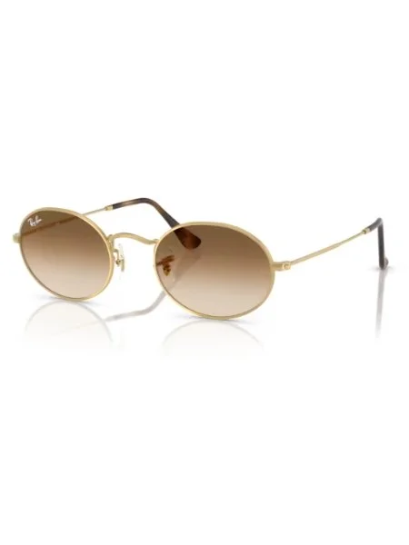 Oculos de Sol Ray-Ban Oval Metal Polido Dourado-arista RB3547 001/51 54