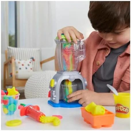 Play-Doh, Massinha de Modelar Infantil, Smoothies Coloridos - Conjunto de Brinquedo com Liquidificador de Brinquedo, Acessórios e 5 Potes - A partir de 3 Anos