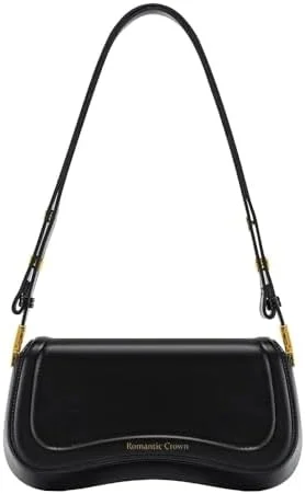 Romantic Crown Bolsa de Ombro Pequenas Feminina,Mini Bolsas Sacola Tiracolo Moderna de Couro Impermeável,Shoulder Handbag Presente Trabalho Casual Festa