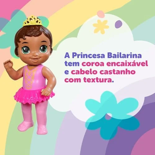 Baby Alive, Boneca, Princesa Bailarina - Cabelos Castanhos, Tiara Removível, 26 cm - A partir de 3 Anos