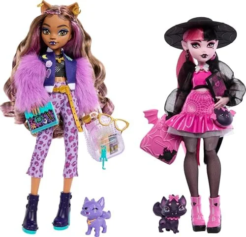 Monster High Boneca Surpresa, Boneca Assustadora com Look Fashion, Acessórios Temáticos para Criar Histórias Monstruosas
