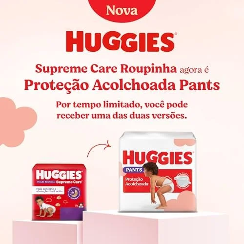Fralda Pants Huggies Supreme Care, Tamanho G, 9-12,5 kg, 60 Unidades, Estilo Roupinha com Cintura Acolchoada