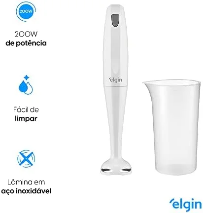 Mixer de Mão 200W Elgin Compacto e Leve, ergonômico e fácil de limpar Branco 110v