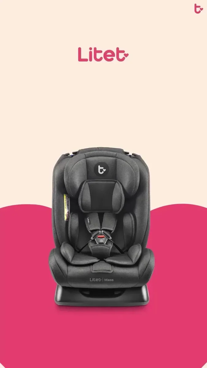 Cadeirinha infantil para carro Litet Mass 0-36kg Preta e Cinza - BB458