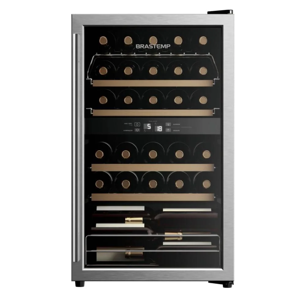 Adega Climatizada Brastemp Dual Zone BZB33BE 33 Garrafas 127V Inox Adega Climatizada Brastemp Dual Zone 33 Garrafas BZB33BEBNA 220V 220V